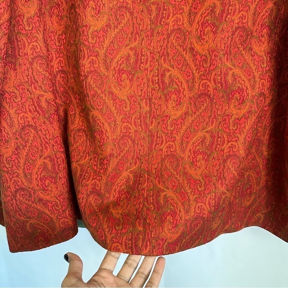 Vintage 80s Steinbock Tyrol Austria Womens Wool Paisley Jacket in Orange sz US20 - Picture 7 of 13